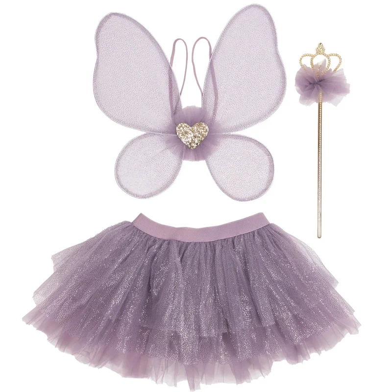 Falda Fairy Princess con alas y varita Purple · Great Pretenders 4-6 años