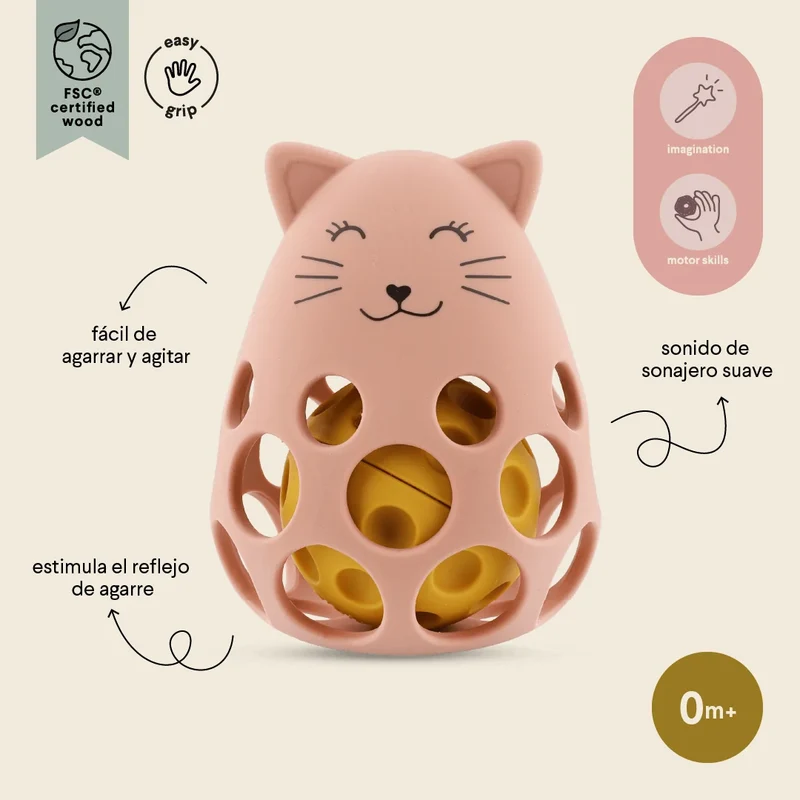Sonajero sensorial de silicona - Mrs. Cat · Trixie