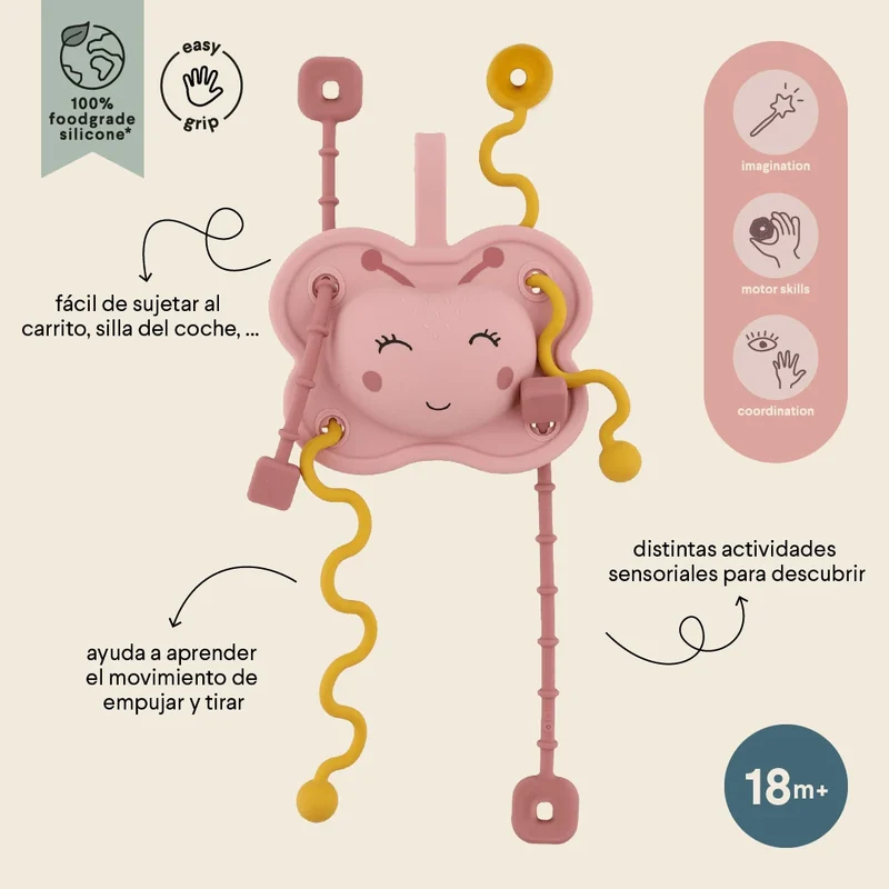 Juguete sensorial de silicona para tirar - Mrs. Butterfly · Trixie