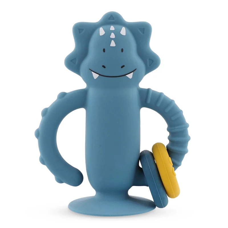 Juguete sensorial de silicona con ventosa - Mr. Triceratops · Trixie