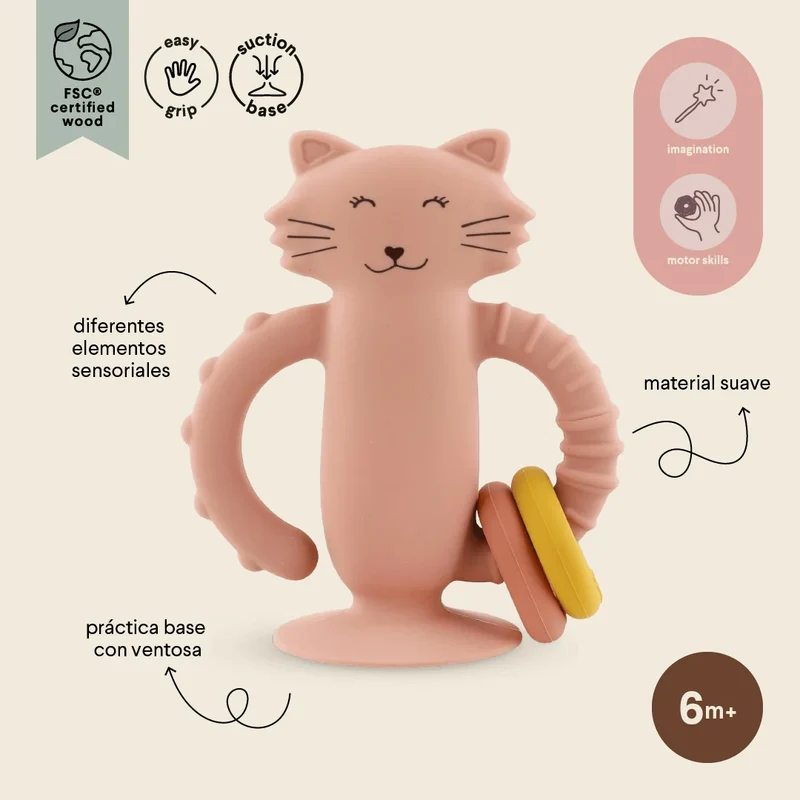 Juguete sensorial de silicona con ventosa - Mrs. Cat · Trixie