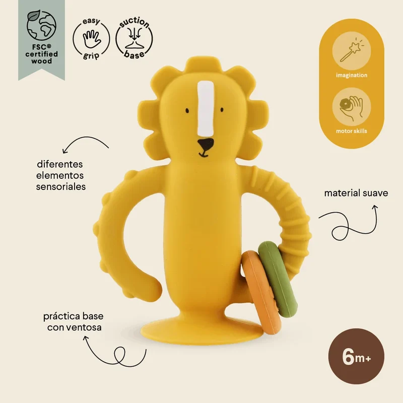 Juguete sensorial de silicona con ventosa - Mr. Lion · Trixie