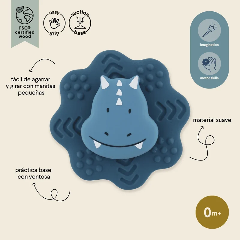 Spinner de silicona con ventosa - Triceratops · Trixie