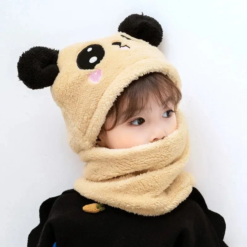 Cartoon Scarf & Hat Set - Double Fleece, Autumn/Winter, Child & Adult