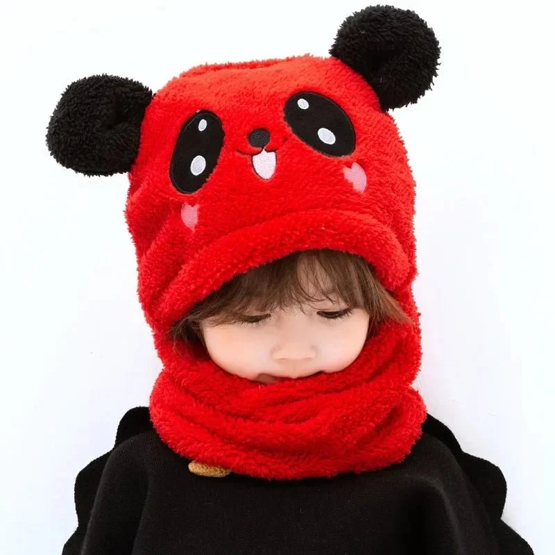 Cartoon Scarf & Hat Set - Double Fleece, Autumn/Winter, Child & Adult