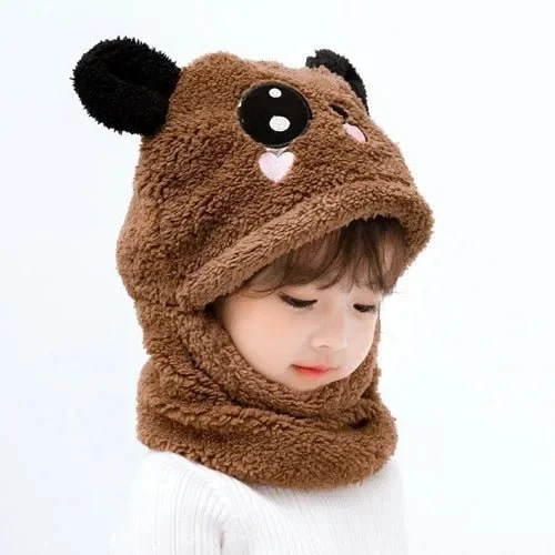 Cartoon Scarf & Hat Set - Double Fleece, Autumn/Winter, Child & Adult