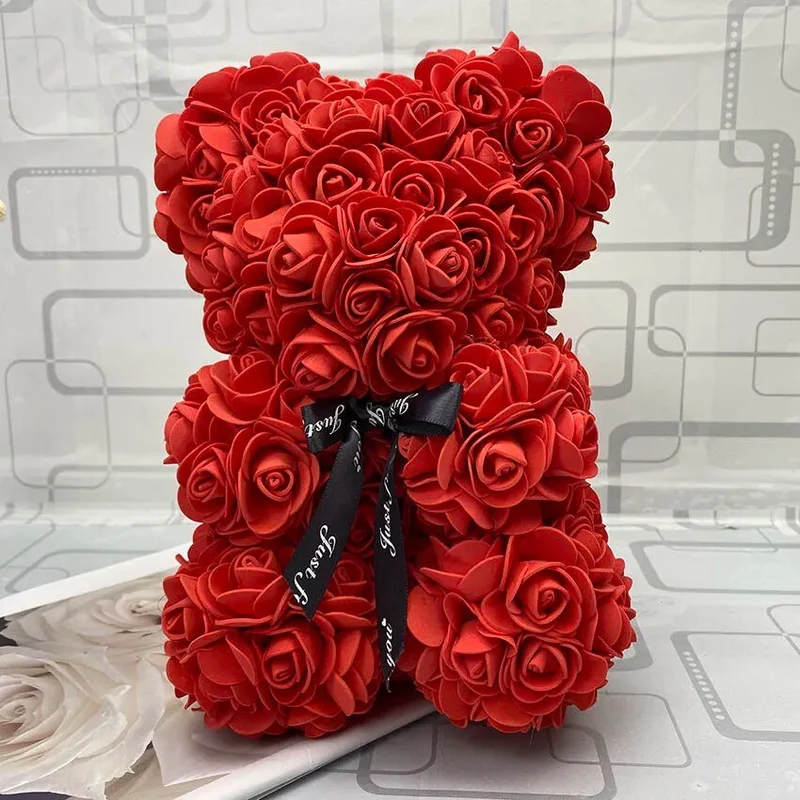 25cm Red Rose Teddy Bear - Ideal Valentine's Day & Christmas Gift