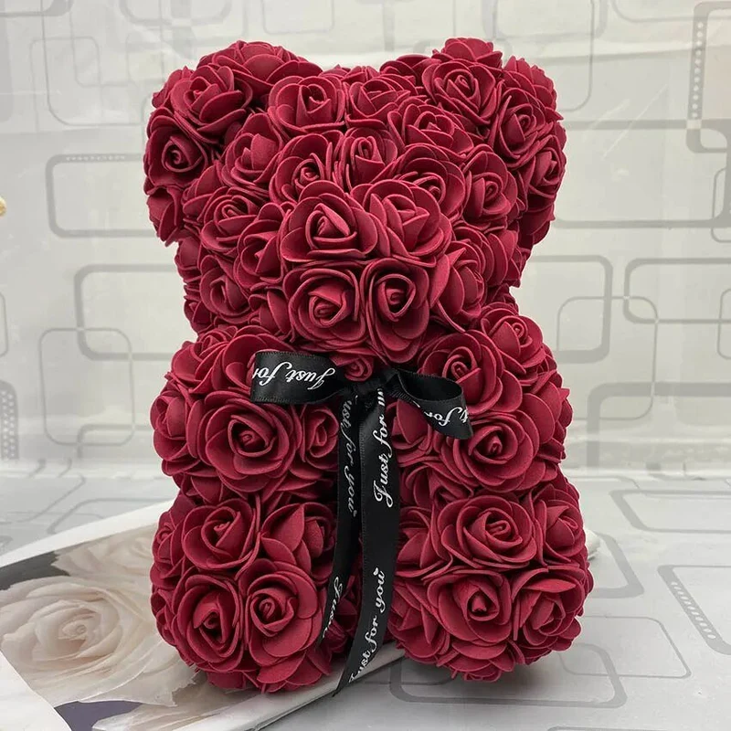 25cm Red Rose Teddy Bear - Ideal Valentine's Day & Christmas Gift