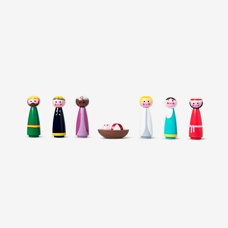 Wooden nativity play
