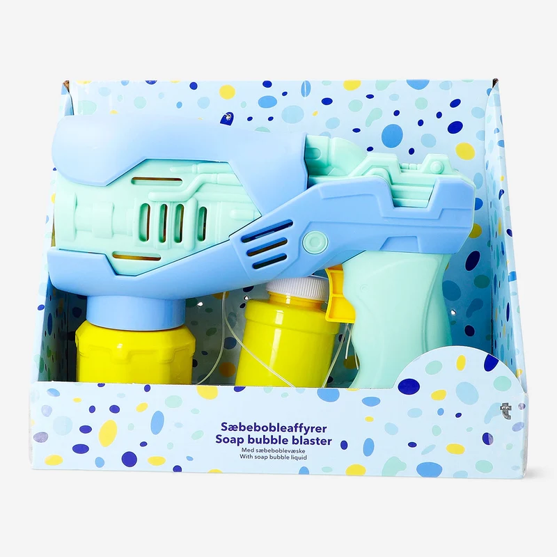 Blue soap bubble blaster