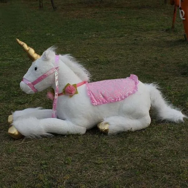85cm Jumbo White Unicorn Plush Giant Stuffed Animal Horse Toy