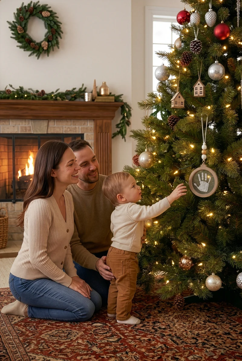 Bola de Navidad con huella – Transparente · Petit Artichaut