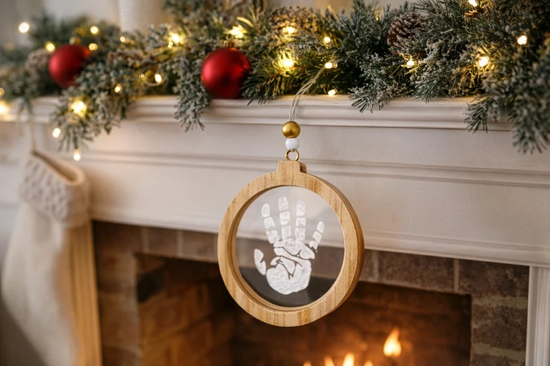 Bola de Navidad con huella – Transparente · Petit Artichaut