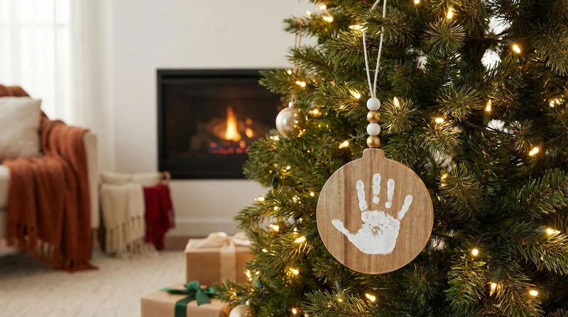 Bola de Navidad con huella – Madera · Petit Artichaut
