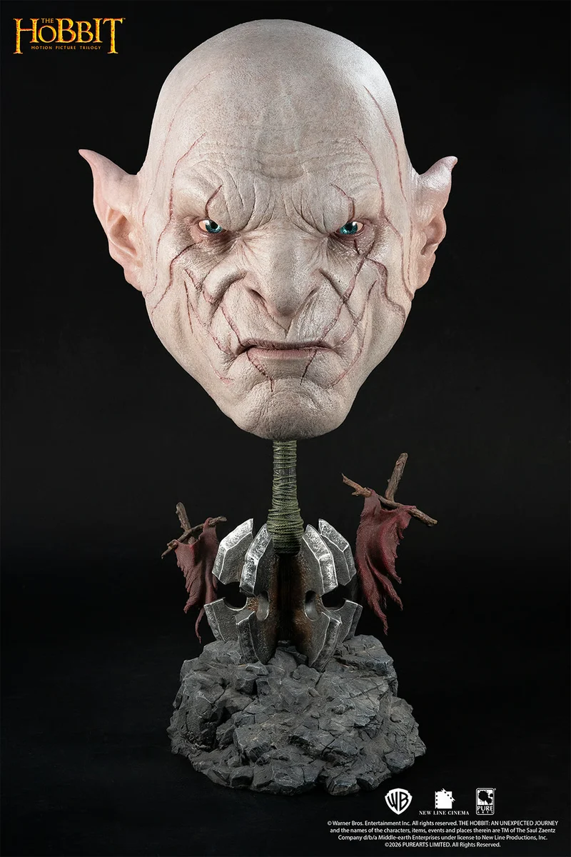Pure Arts Life Size Bust: El Hobbit - Mascara Artistica de Azog 21 Pulgadas