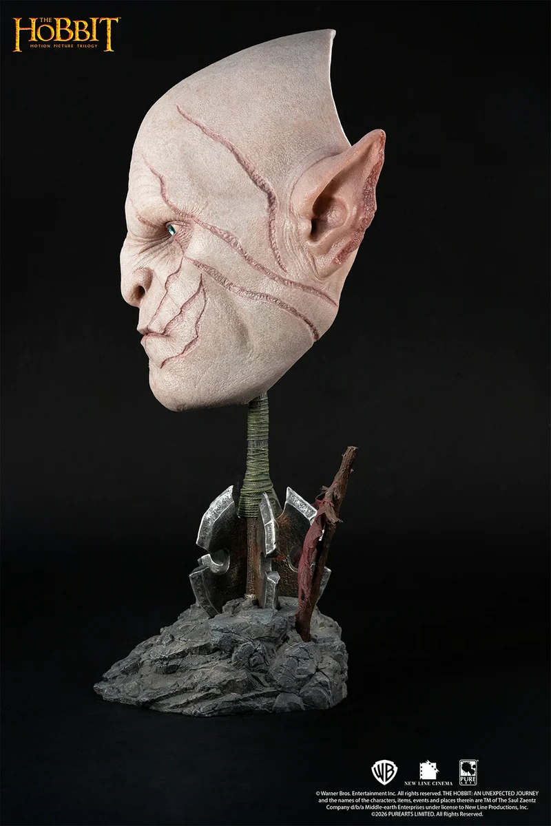 Pure Arts Life Size Bust: El Hobbit - Mascara Artistica de Azog 21 Pulgadas