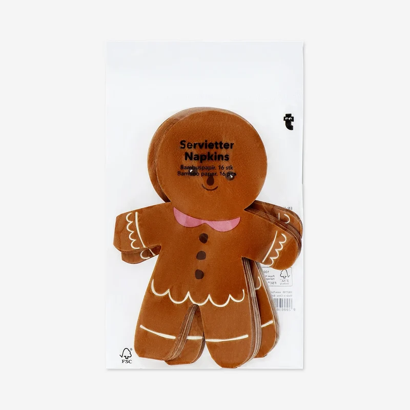Gingerbread man napkins - 16 pcs