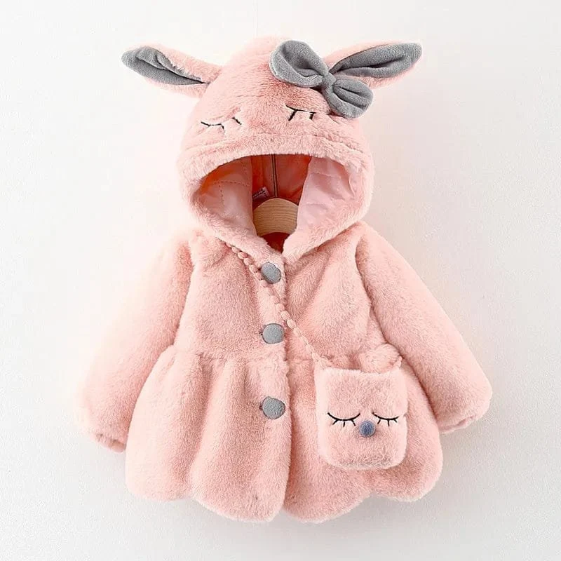 Rabbit Ears Jacket: Winter Hooded Coat for Toddlers