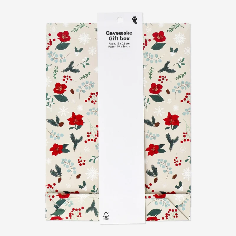 Gift box with Christmas flowers