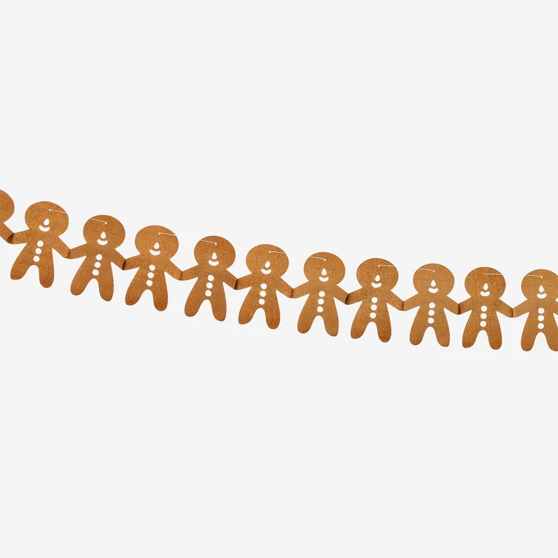 Gingerbread man paper garland - 300 cm