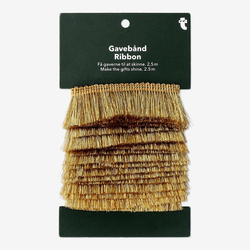 Gold ribbon with fringes - 3 m