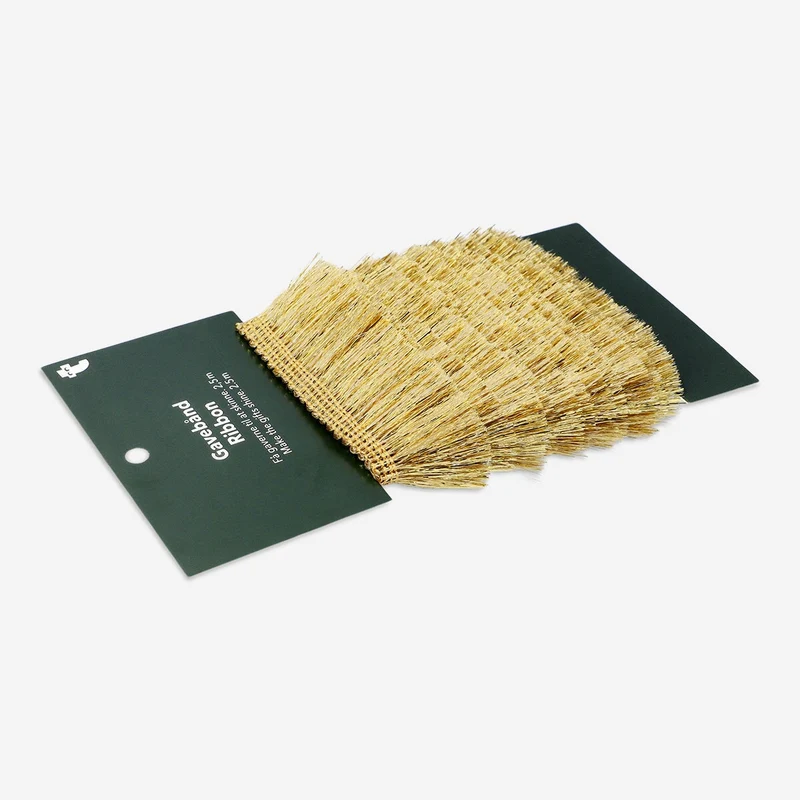Gold ribbon with fringes - 3 m