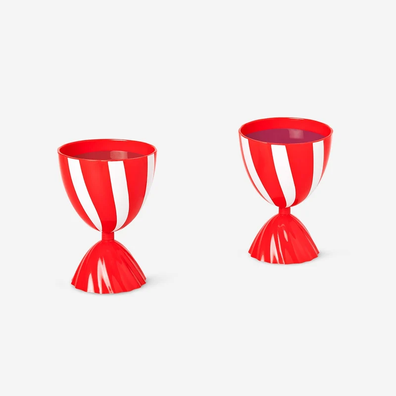Small cups with candy stripes - 2 pcs