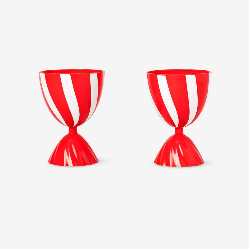 Small cups with candy stripes - 2 pcs