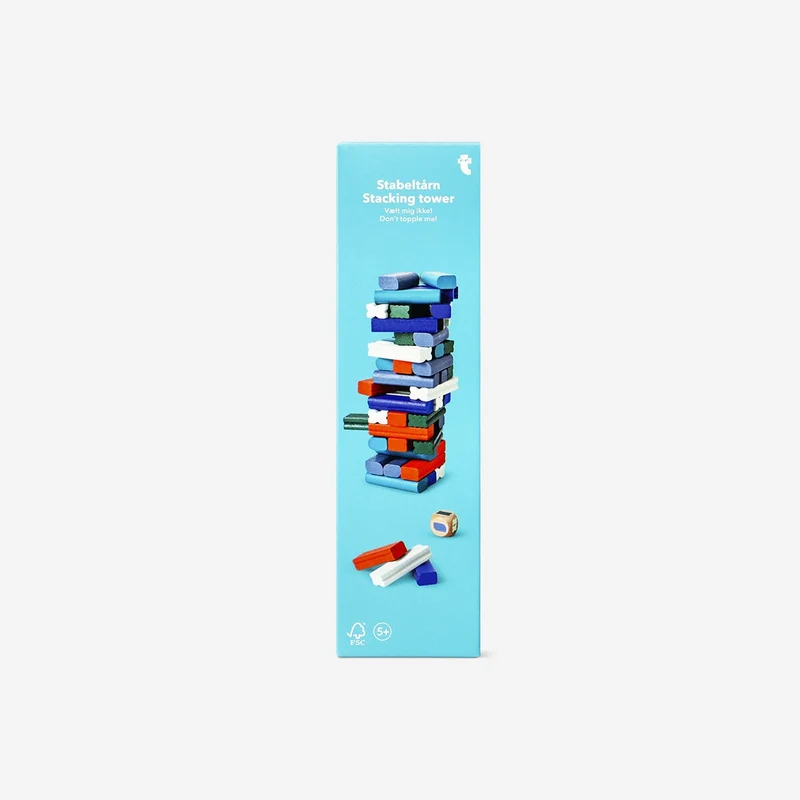 Wooden stacking tower game