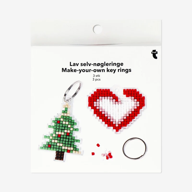 DIY Christmas key rings - 3 pcs