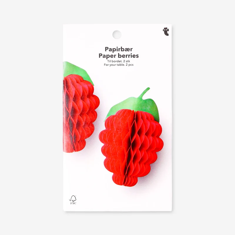 Honeycomb paper berry decorations - 2 pcs