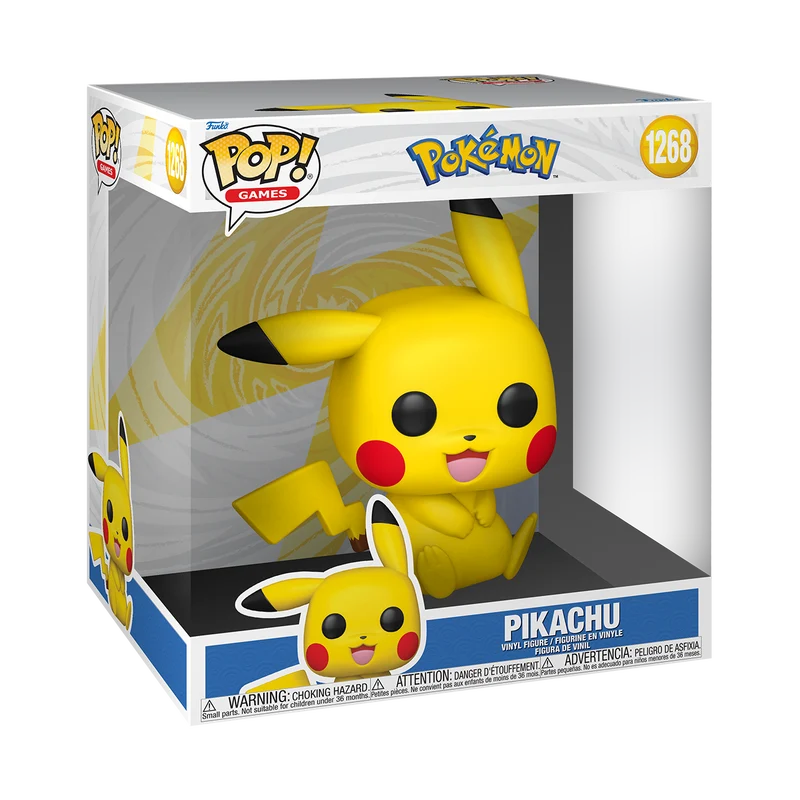 Funko Pop Jumbo: Pokemon - Pikachu sentado 10 Pulgadas
