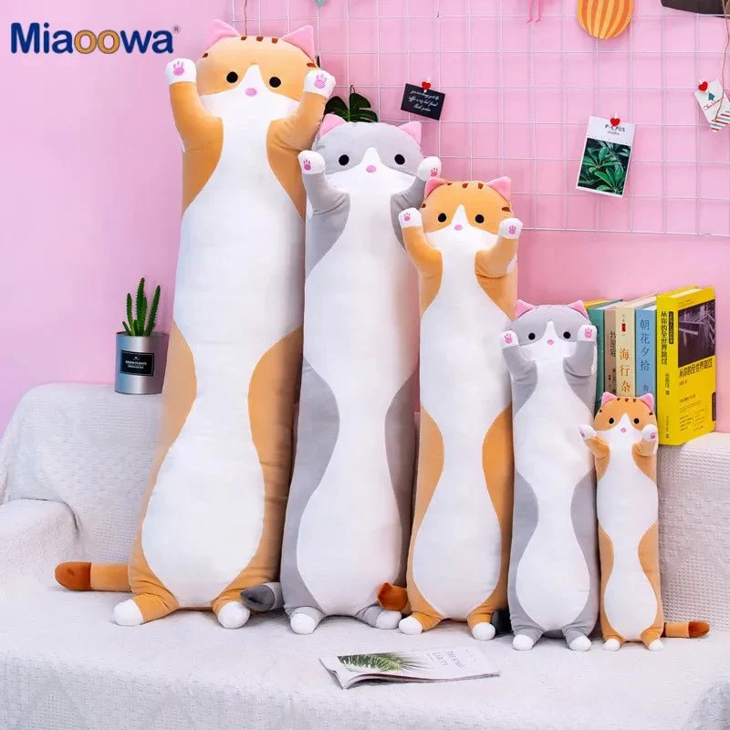 50/70cm Long Cat Plush Toy - Soft Nap Pillow & Home Decor