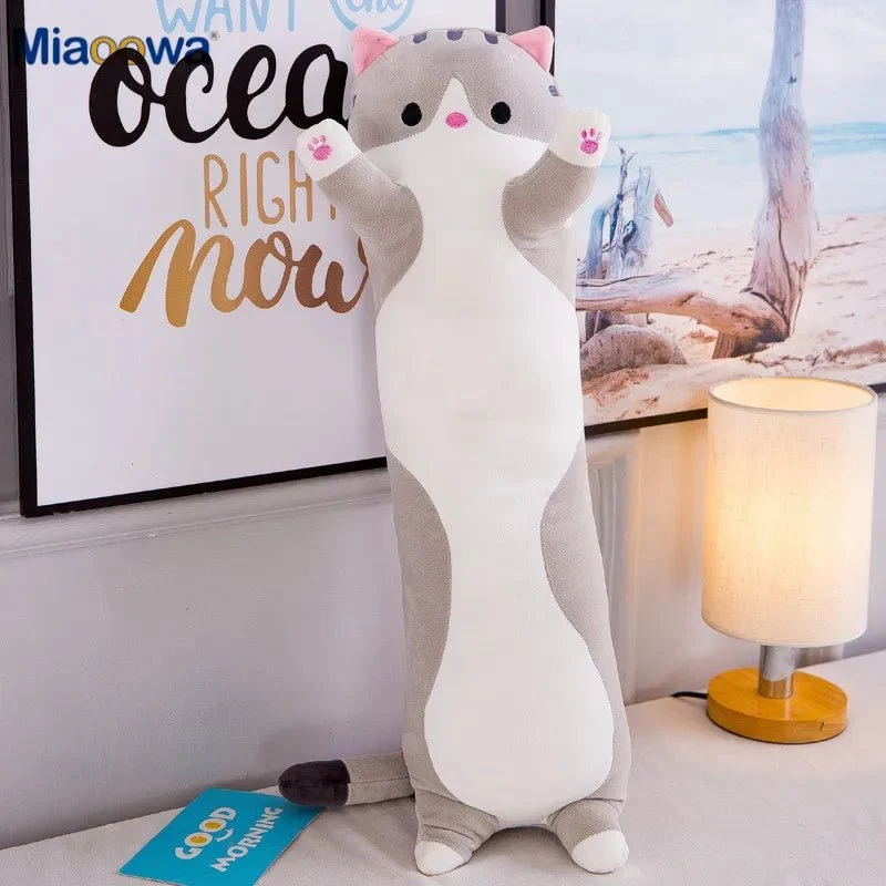 50/70cm Long Cat Plush Toy - Soft Nap Pillow & Home Decor
