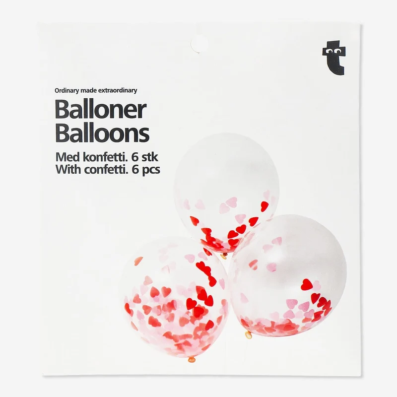 Ballons with confetti. 6 pcs
