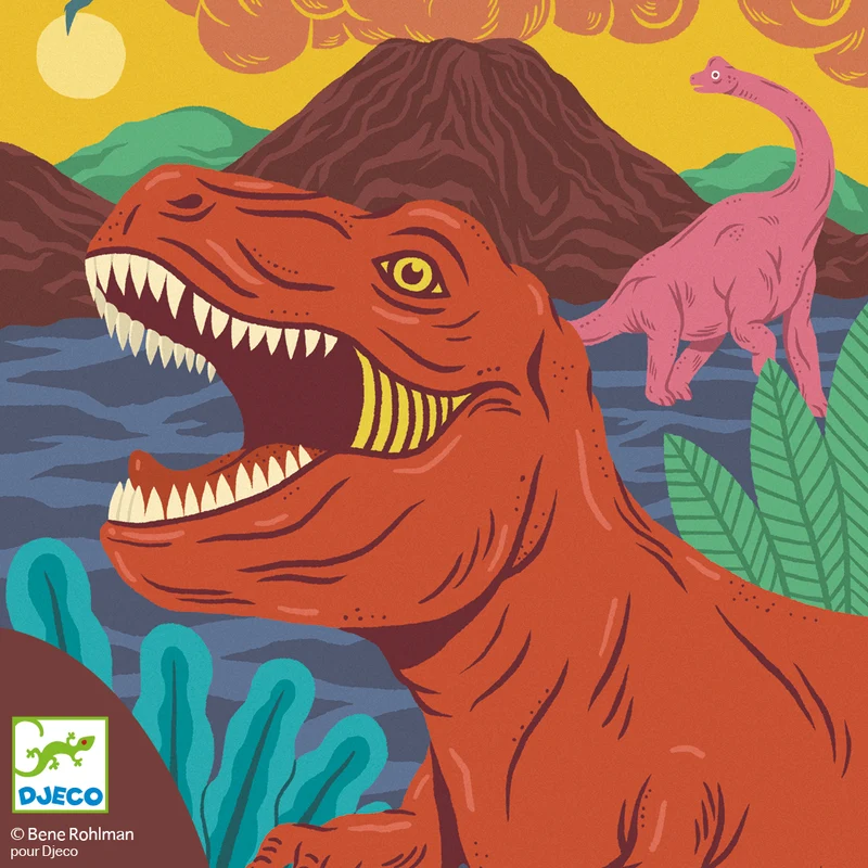 Cuadros para rascar El reino de los dinosaurios · DJECO