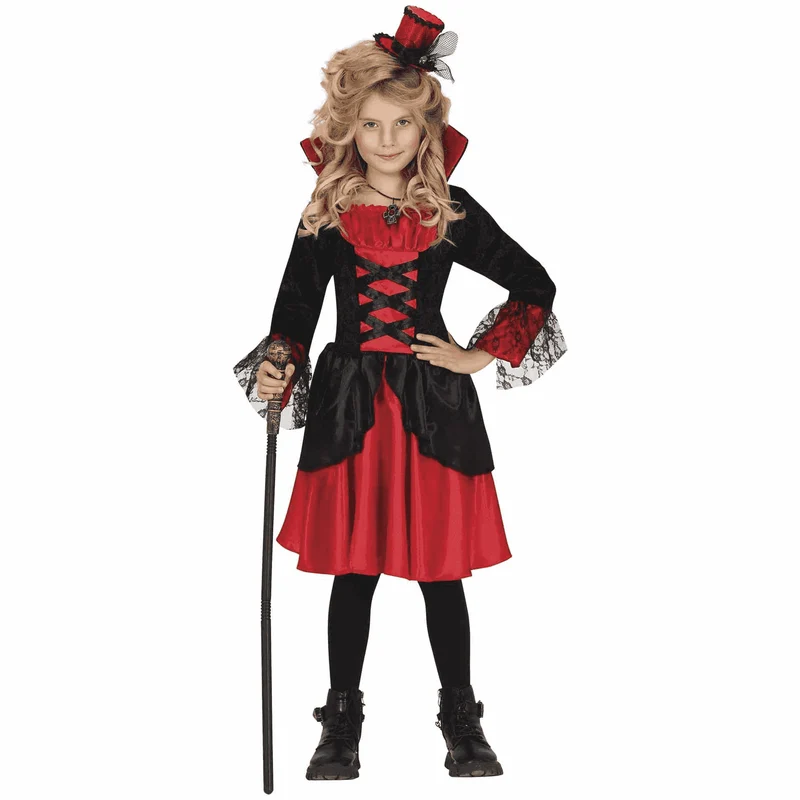 Disfraz Vampiresa Rojo Midi 7-9 Años