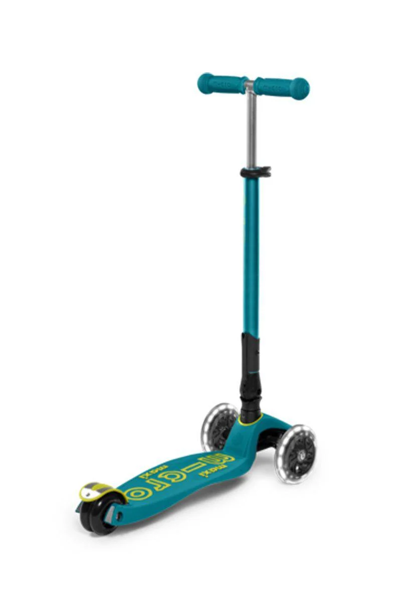 Patinete Maxi Deluxe Plegable LED · Turquesa