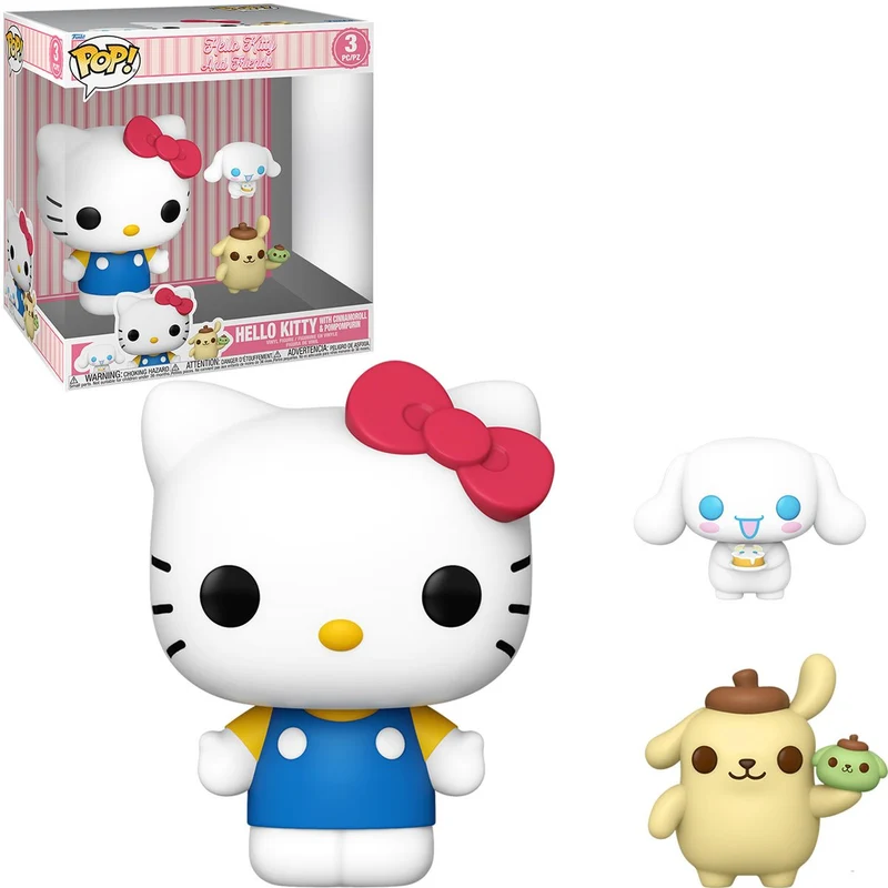 Funko Pop jumbo y Buddies: Hello Kitty - Hello Kitty, Cinnamoroll y Pompompurin 3 Pack