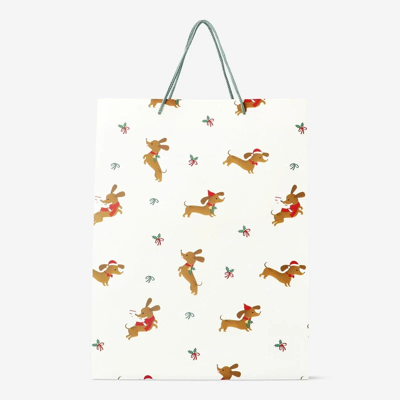 Gift bag with dachshund pattern