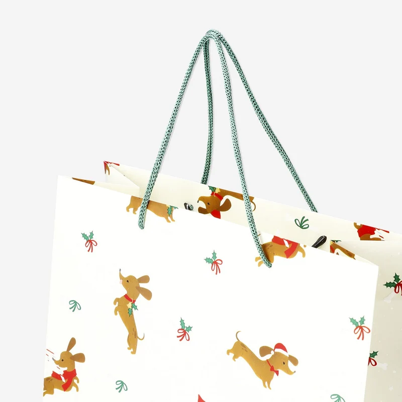 Gift bag with dachshund pattern