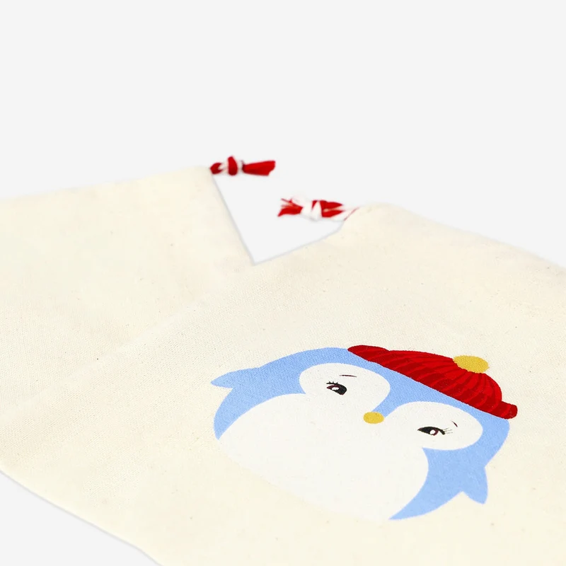 Reusable cotton gift bags with Christmas motifs - 4 pcs