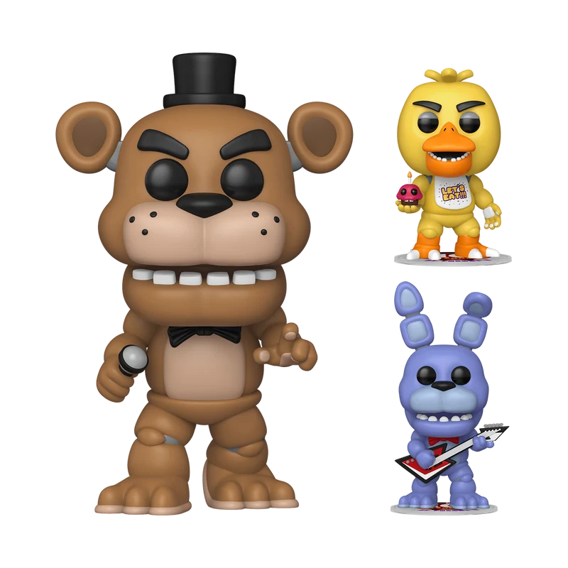 Funko Pop Jumbo & Buddies: Five Nights At Freddys - Freddy 10 Pulgadas con Bunny y Chica