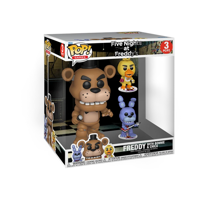 Funko Pop Jumbo & Buddies: Five Nights At Freddys - Freddy 10 Pulgadas con Bunny y Chica