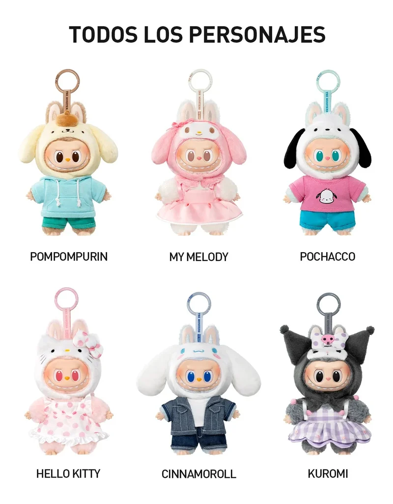 POP MART: Labubu The Monsters x Hello Kitty and Friends Series - Vinyl Plush Pendant Blind Box