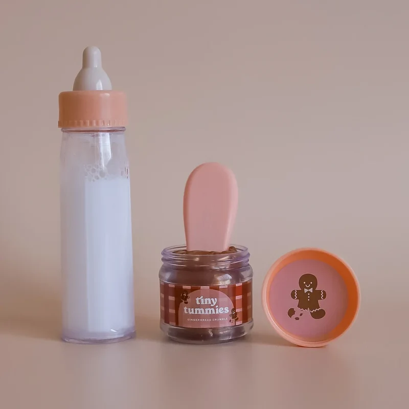 Biberon Mágico y Potito Navidad con cuchara para muñecos · Tiny Harlow