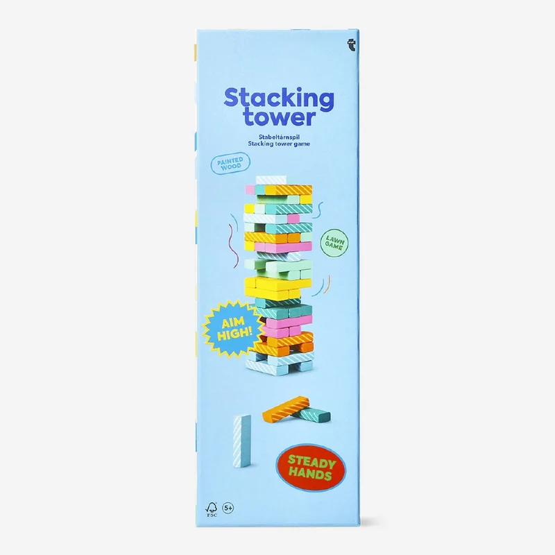 Lawn game - Wooden stacking tower