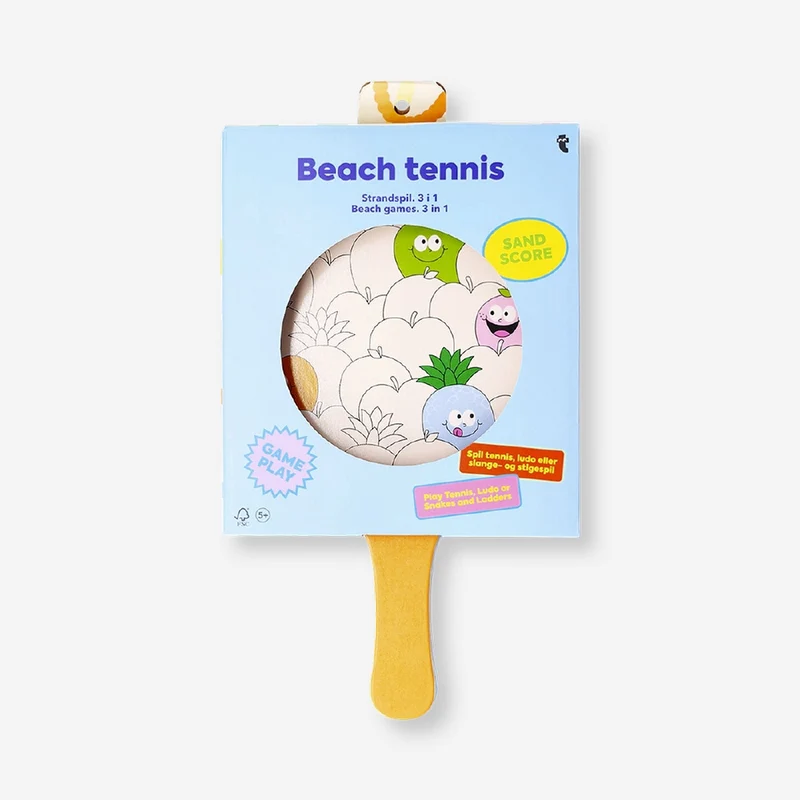 3 in 1 beach games - Tennis, Ludo or Snakes and Ladders