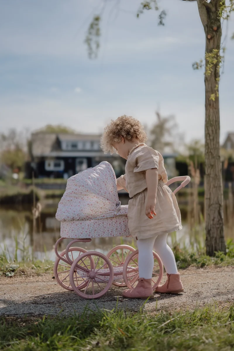 Carrito capazo metal Flores & Mariposas · Little Dutch