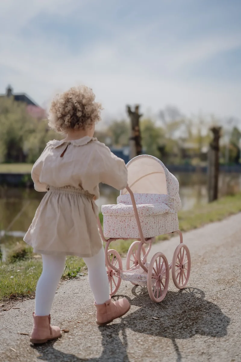 Carrito capazo metal Flores & Mariposas · Little Dutch